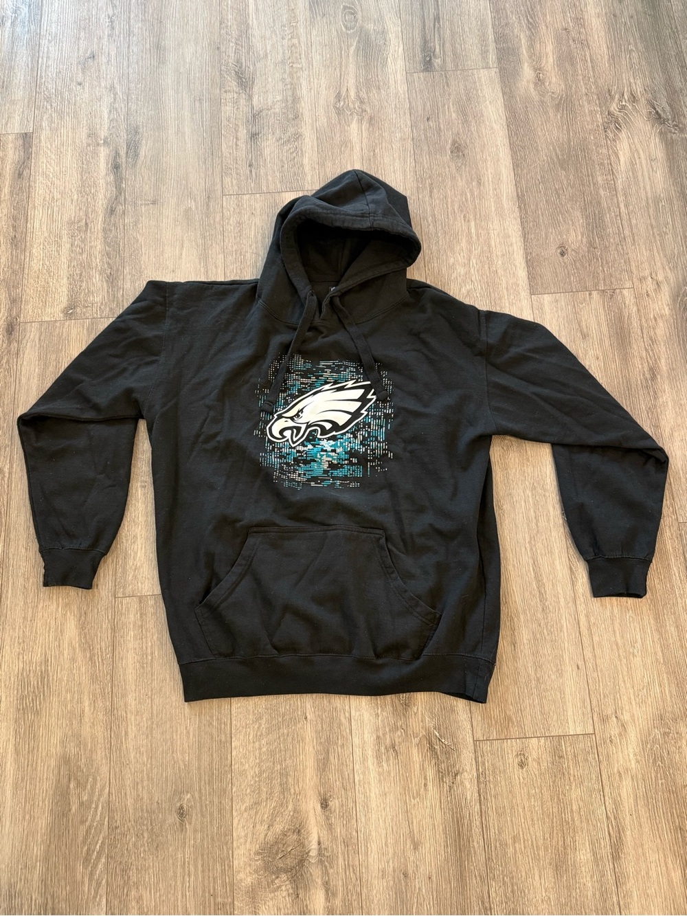 NFL Team Apparel Philadelphia Eagles Black Hoodie Sweatshirt XL Digital Camo